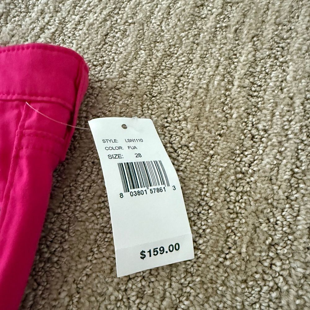 AG Adriano Goldschmied The Stilt Cigarette Leg Bright Pink Jeans - Picture 4 of 7